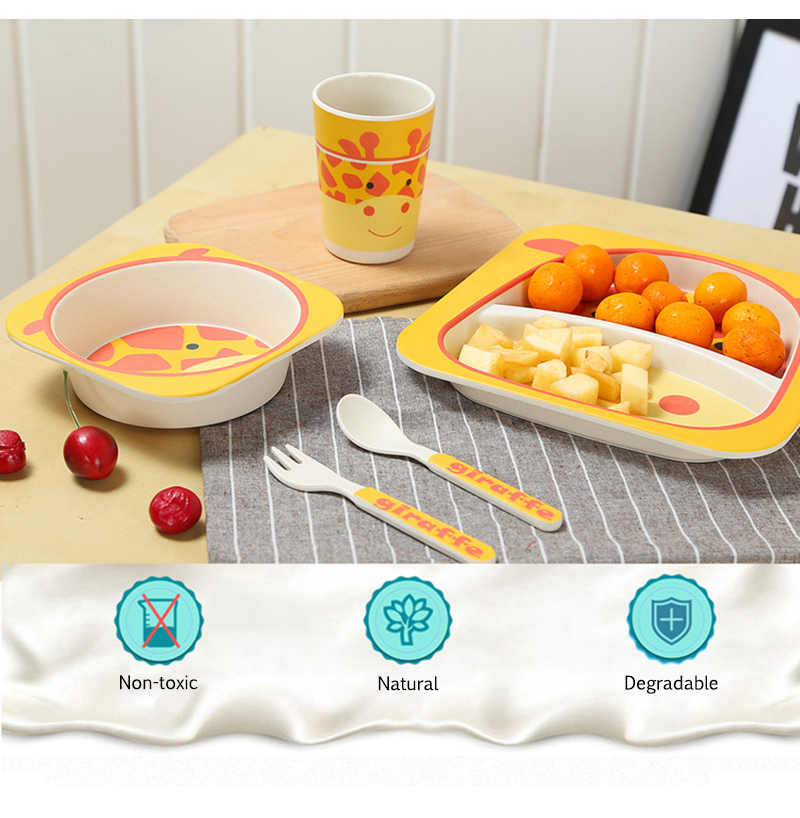 Bamboo Fiber Baby Tableware Set