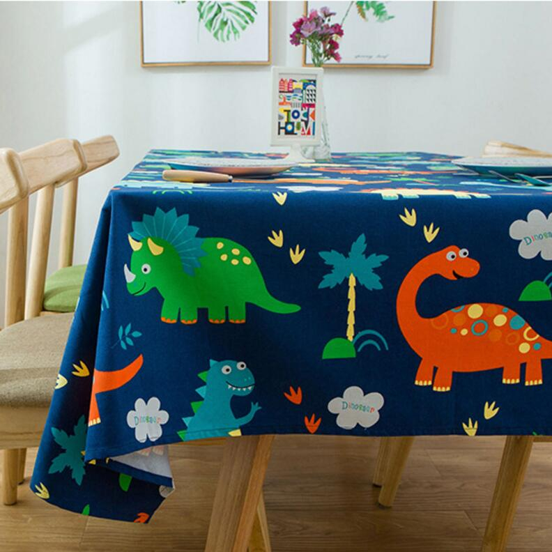 Dinosaur Printed Thick Cotton Tablecloth