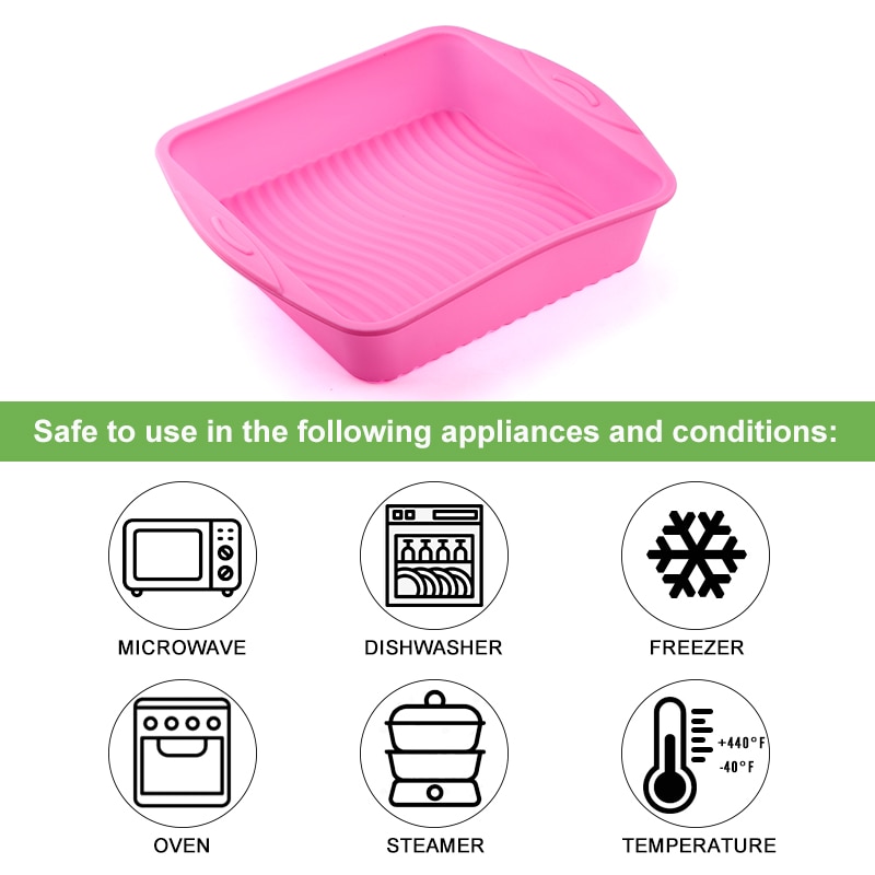 Pink Square Silicone Cake Baking Mold