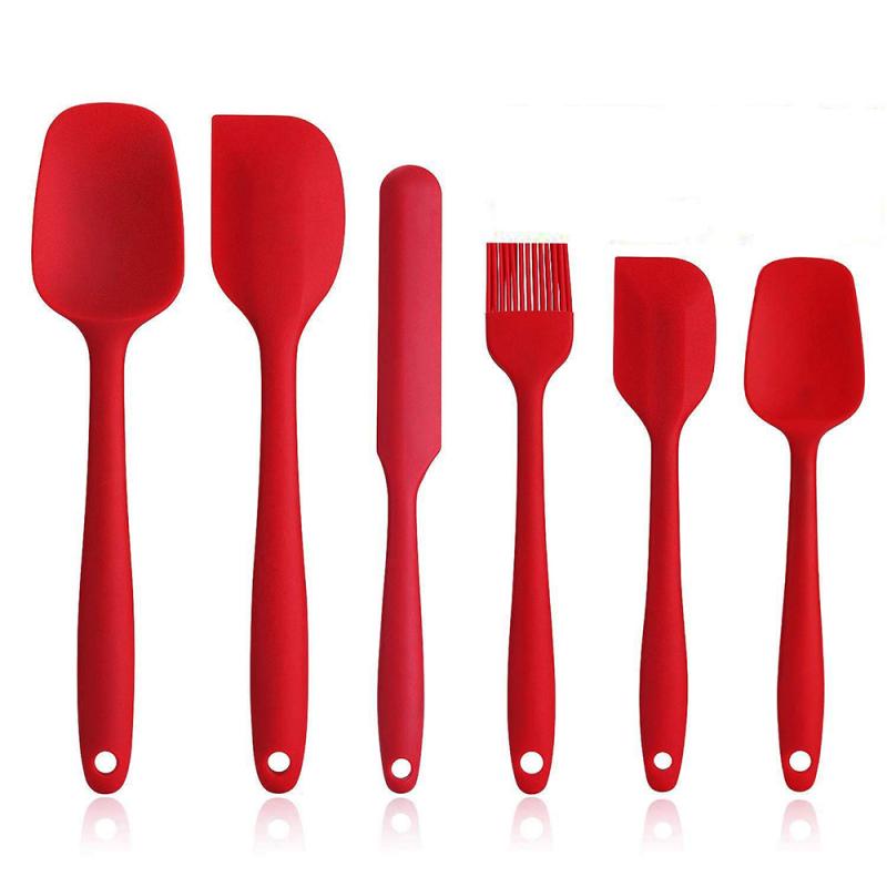 Solid Black Silicone Utensils 6 Pcs Set
