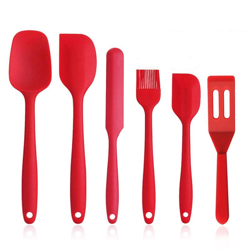 Solid Black Silicone Utensils 6 Pcs Set