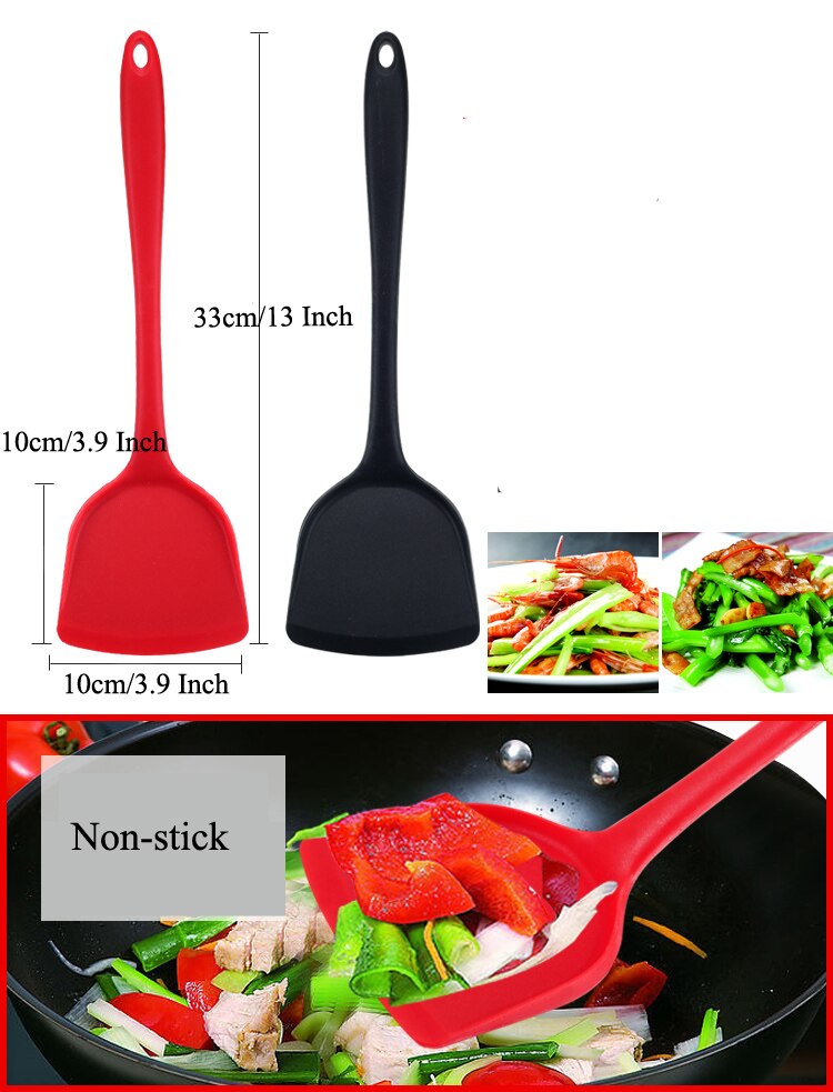 Set of 3 pcs Red Non-Stick Silicone Turner/Spatula/Ladle