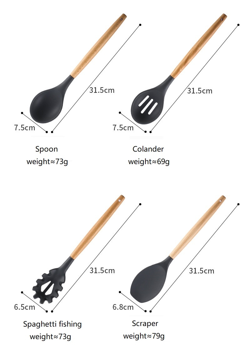 Non-Stick Silicone Kitchen Utensils Set Non-Stick Silicone Kitchen Utensils Set