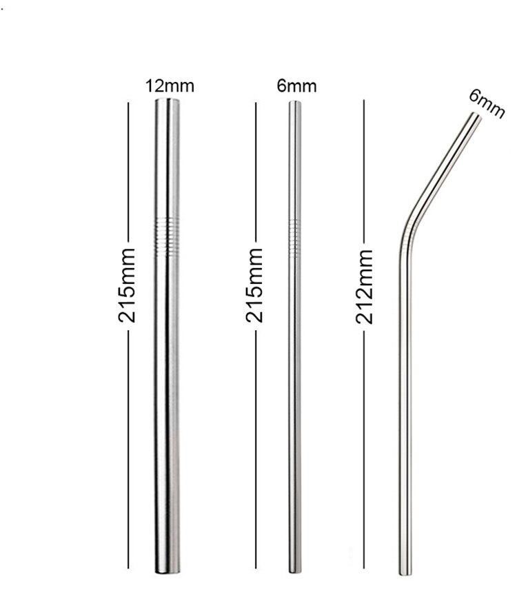Metal Drinking Straws with Cleaning Brush