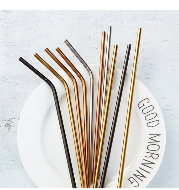 Metal Drinking Straws with Cleaning Brush