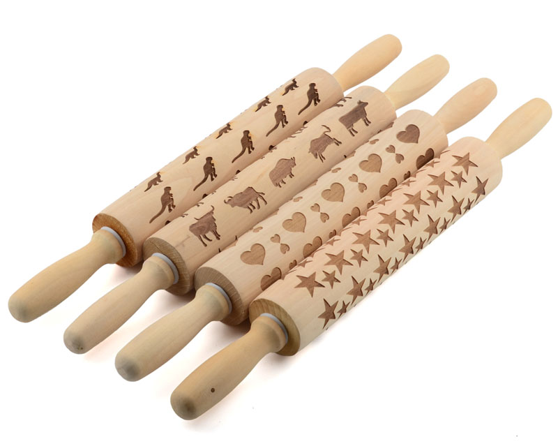 Patterned Wooden Rolling Pin