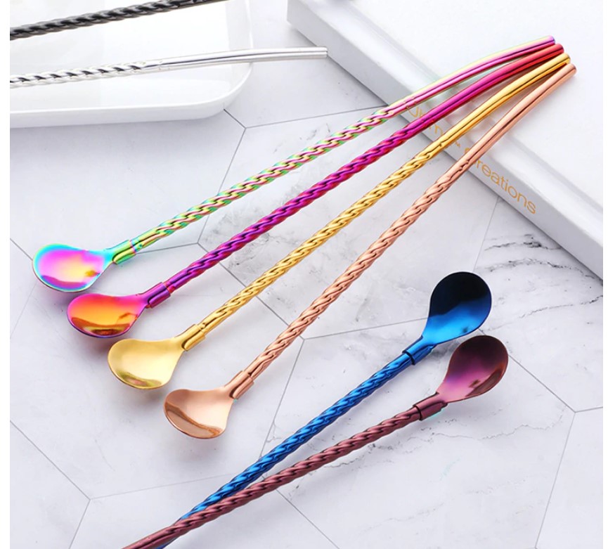 Twisted Cocktail Straws 2 Pcs Set