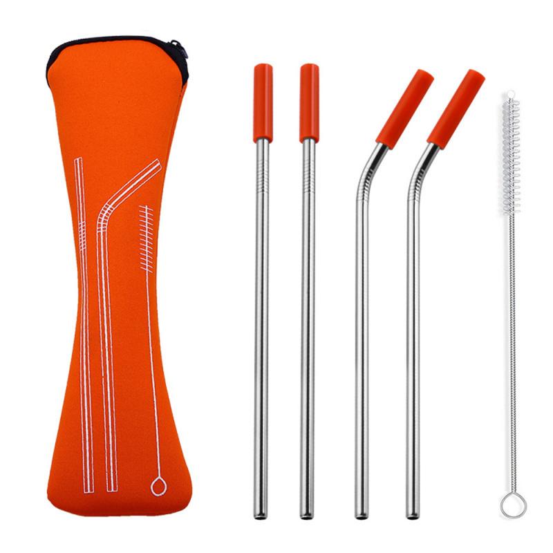 Reusable Stainless Steel Drinking Straws 6 pcs Set
