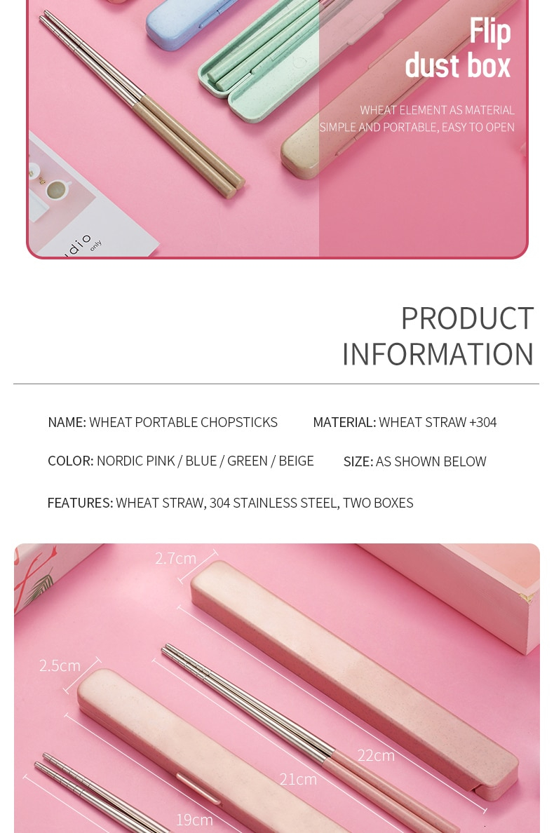 Chinese Style Portable Stainless Steel Chopsticks