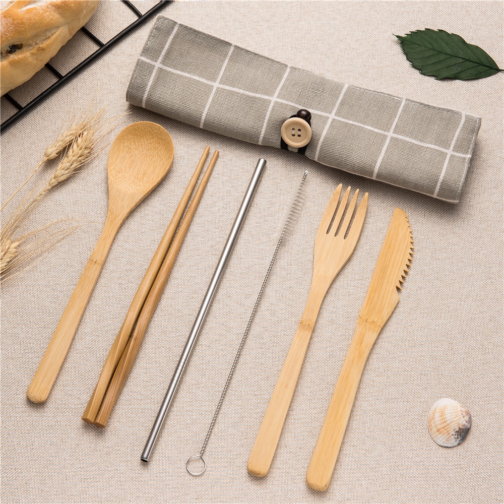 Eco-Friendly Wooden Tableware Set