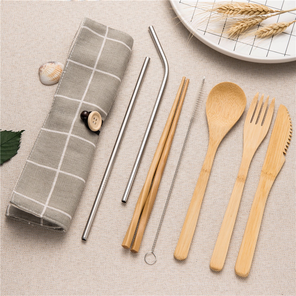 Eco-Friendly Wooden Tableware Set