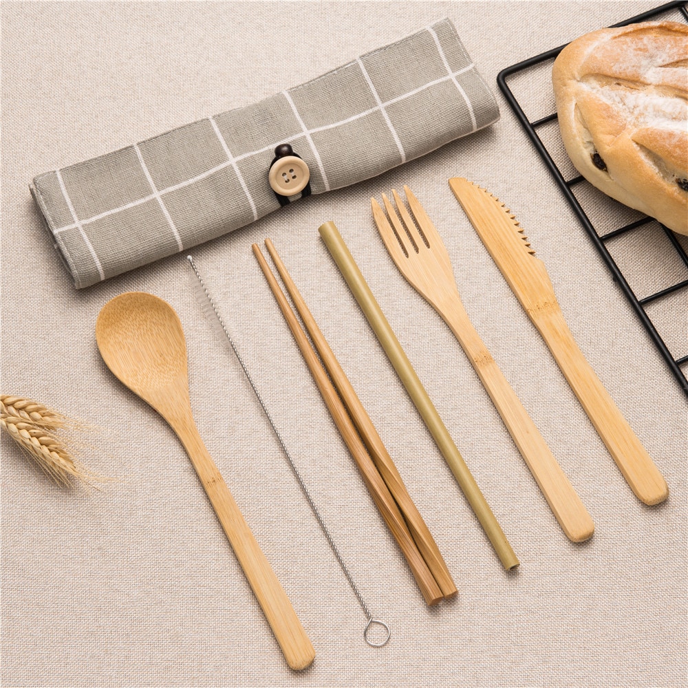 Eco-Friendly Wooden Tableware Set