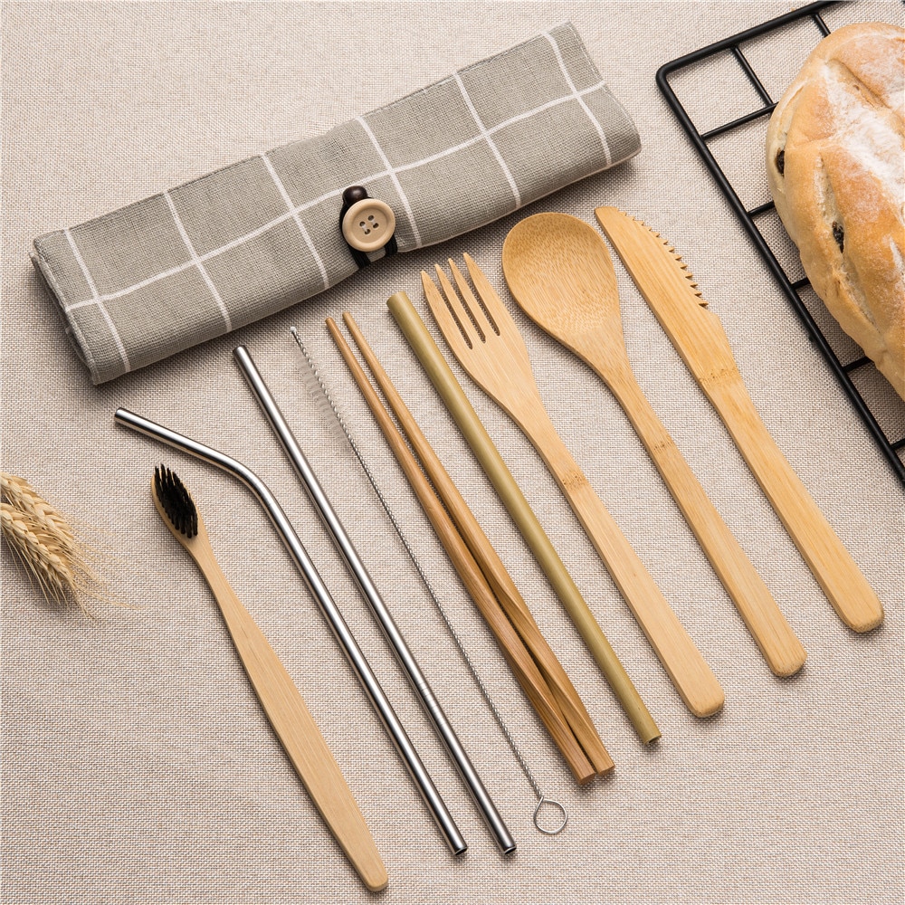 Eco-Friendly Wooden Tableware Set