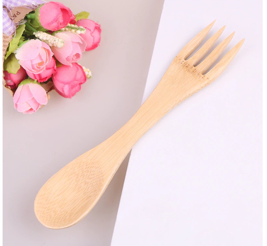 2 in 1 Wooden Spoon and Fork