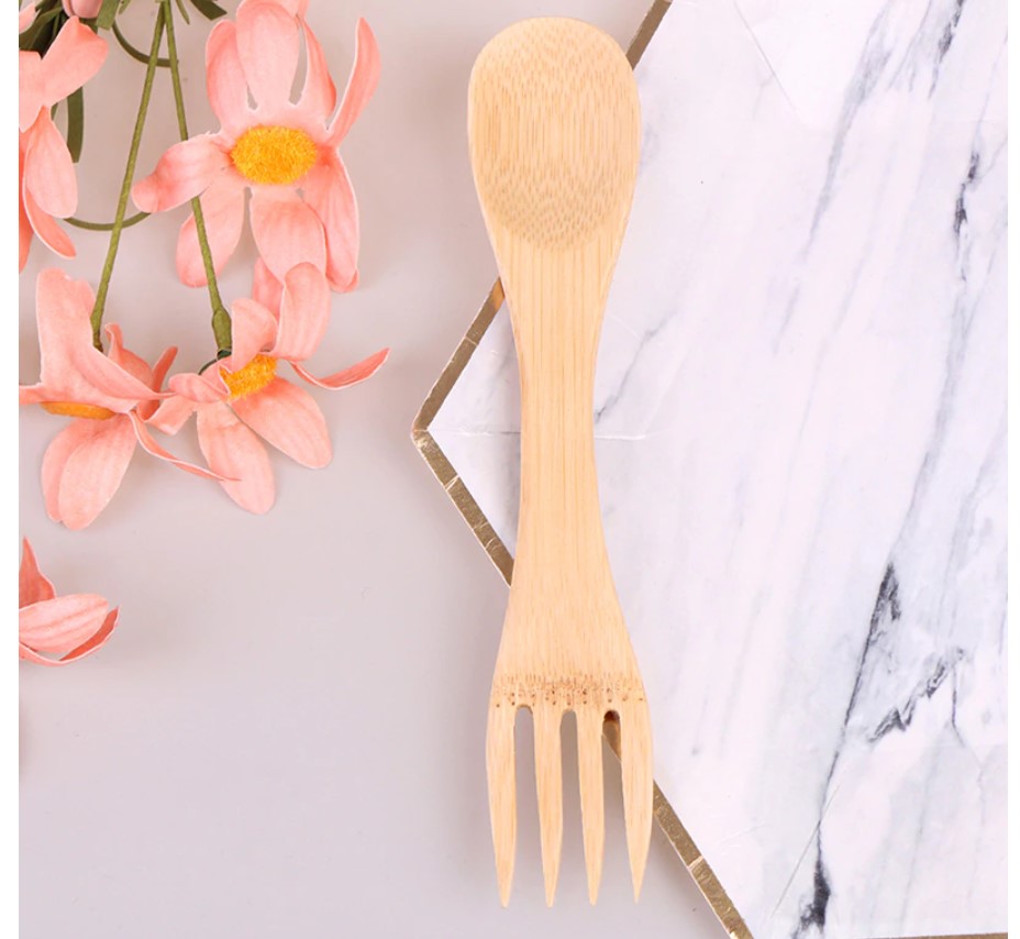 2 in 1 Wooden Spoon and Fork