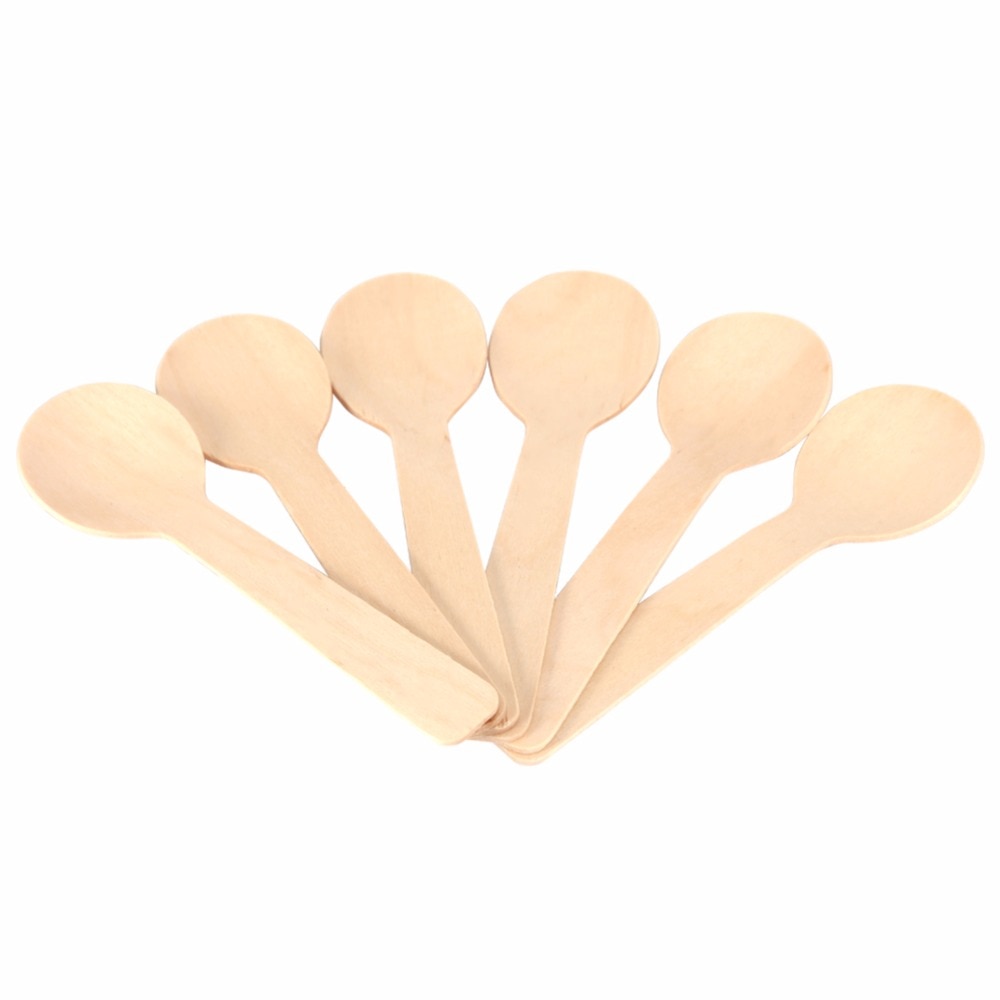 Wooden Disposable Dessert Spoons 100 pcs/Set