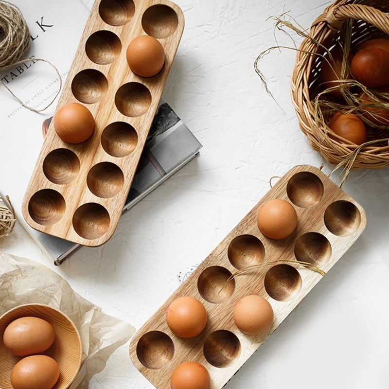 Wood Egg Storage Container