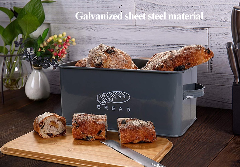 Bread Box with Bamboo Cutting Board