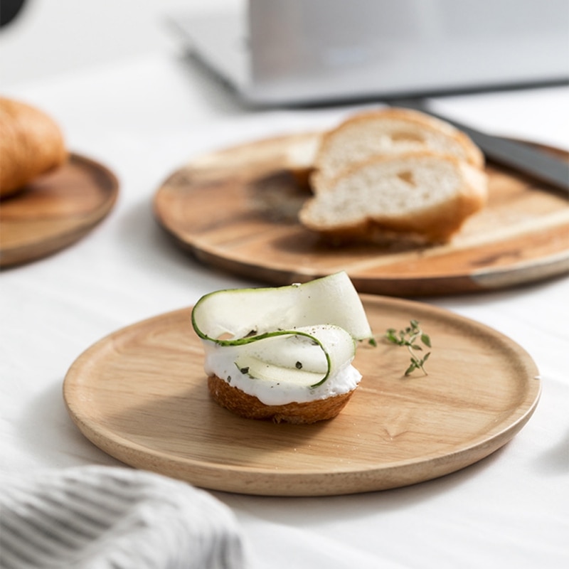 Natural Wooden Round Tray