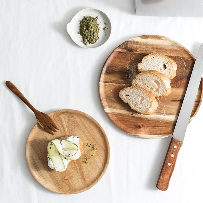 Natural Wooden Round Tray