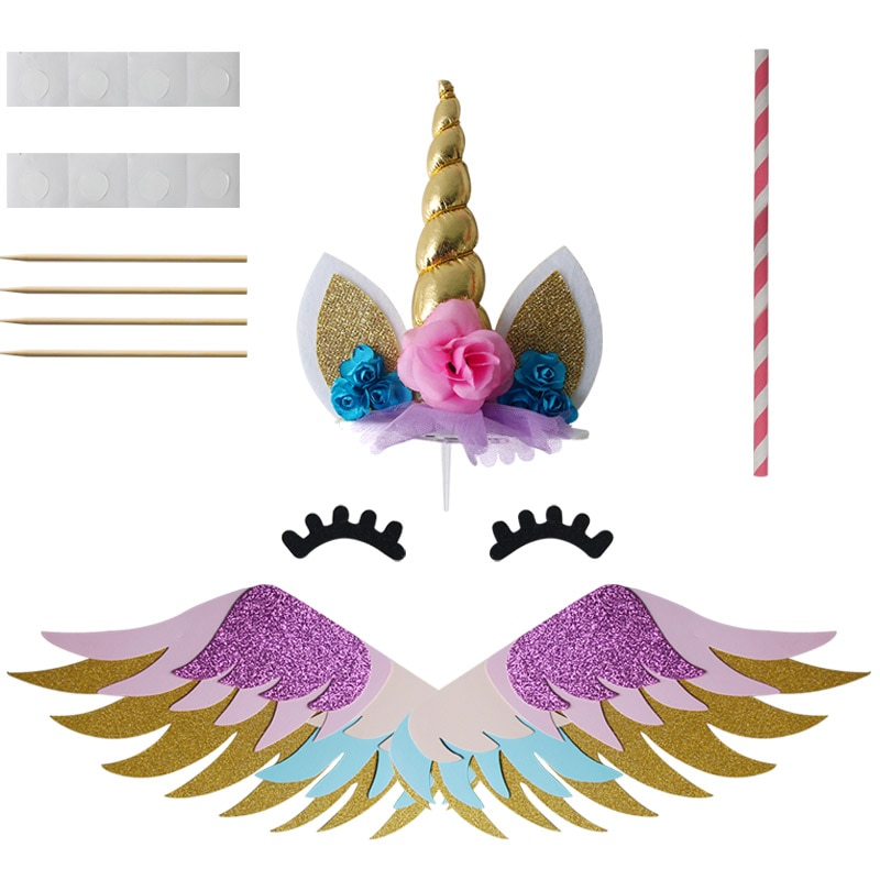 Unicorn Patterned Cake Decorations Set