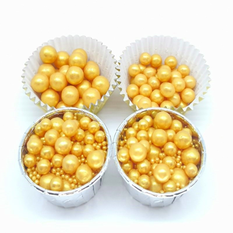 Golden Pearl Sprinkles in Different Sizes Golden Pearl Sprinkles in Different Sizes