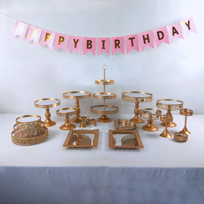 Vintage Mirror Metal Cake Stand