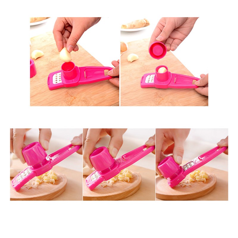 Practical Plastic and Stainless Steel Garlic Cutter