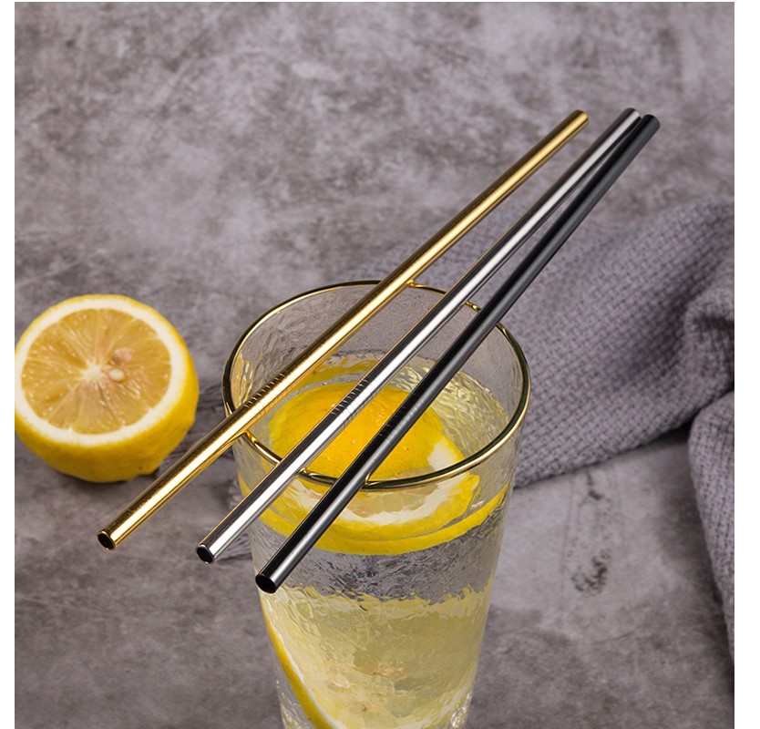 304 Stainless Steel Drinking Straws 4/8 Pcs Set