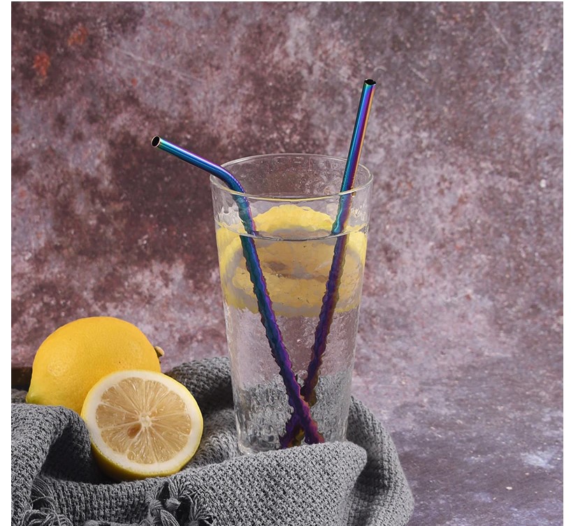 304 Stainless Steel Drinking Straws 4/8 Pcs Set