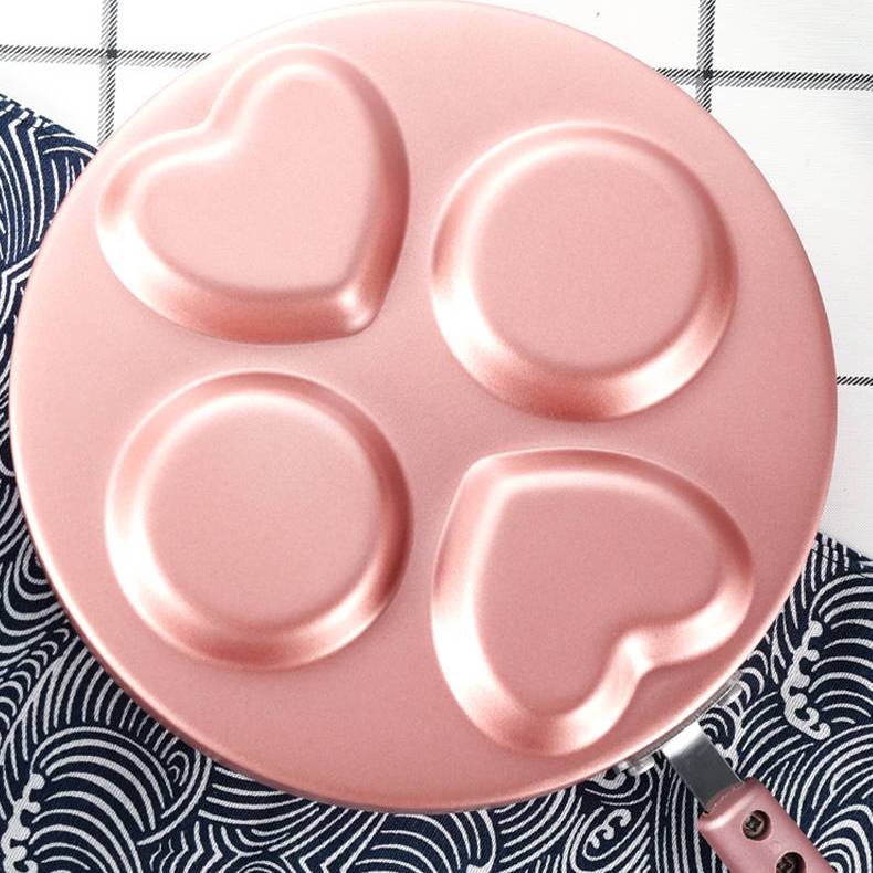Pink / Black  Round Aluminum Alloy Omelette Pan