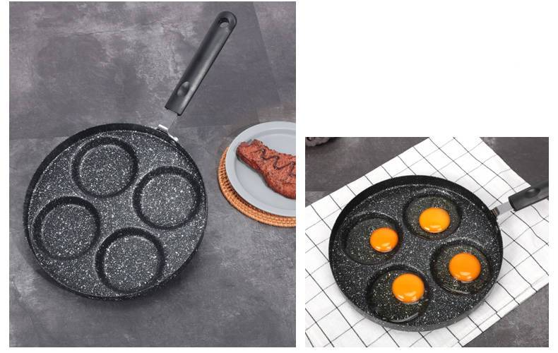 Pink / Black  Round Aluminum Alloy Omelette Pan