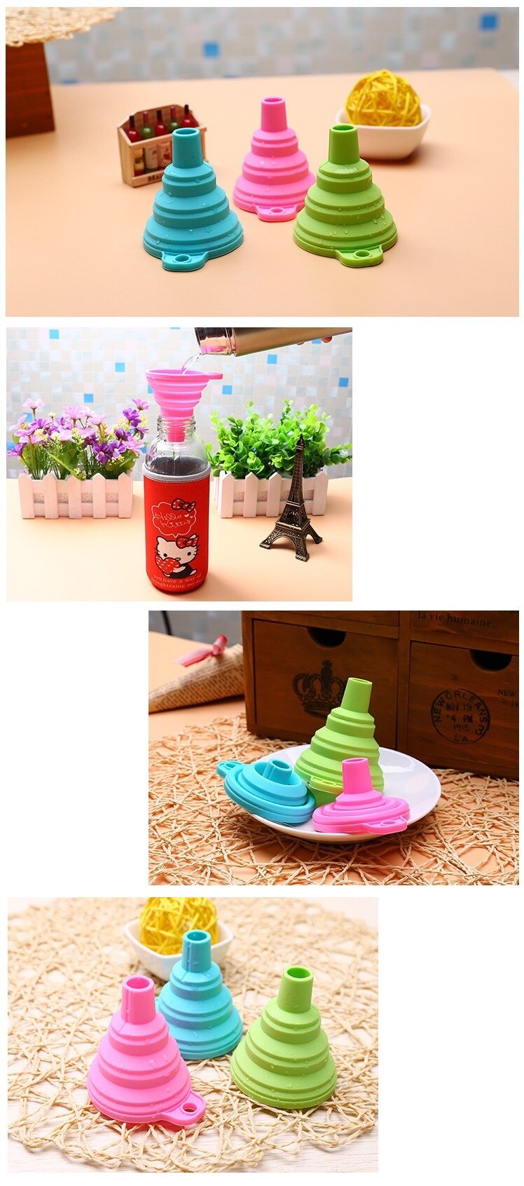 Collapsible Silicone Mini Liquid Funnel Collapsible Silicone Mini Liquid Funnel