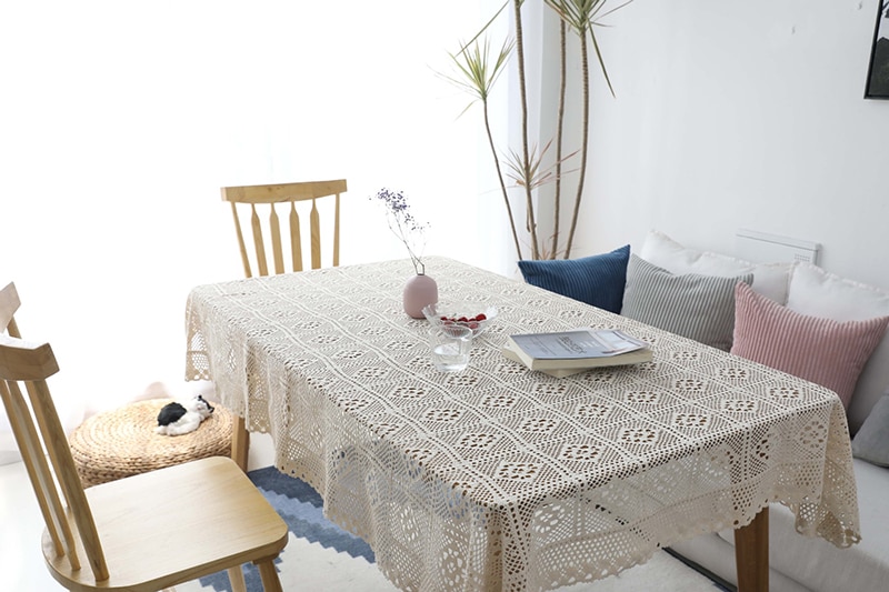 Rectangle Cotton Lace Tablecloth