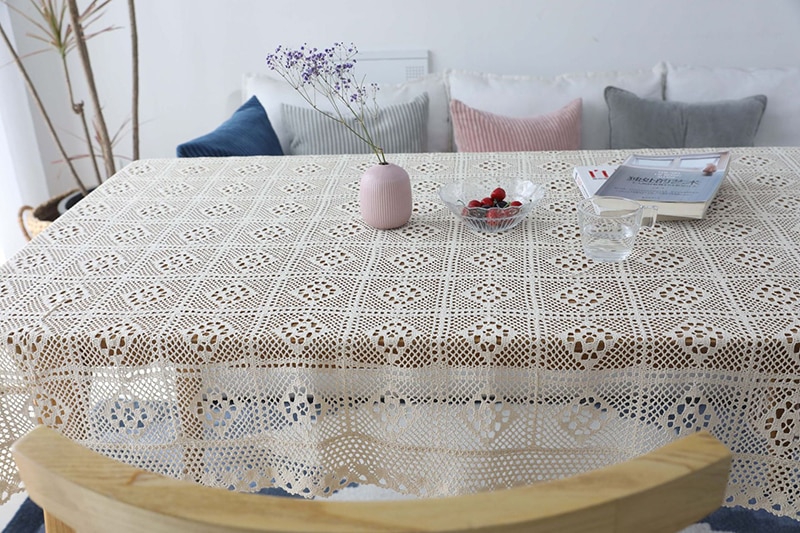 Rectangle Cotton Lace Tablecloth