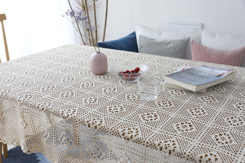 Rectangle Cotton Lace Tablecloth