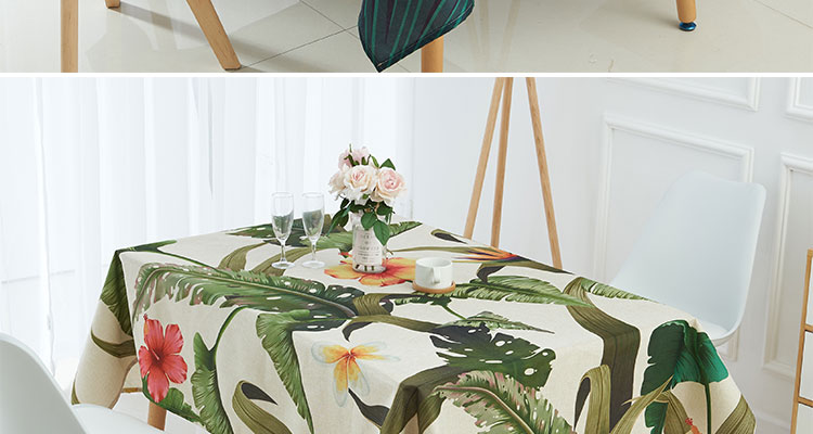Tropical Leaves Cotton Tablecloth