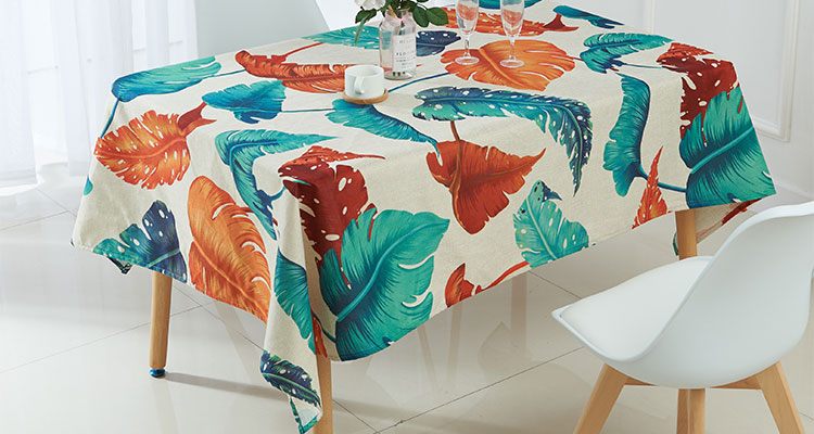 Tropical Leaves Cotton Tablecloth