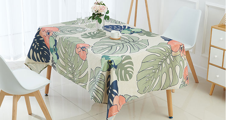 Tropical Leaves Cotton Tablecloth