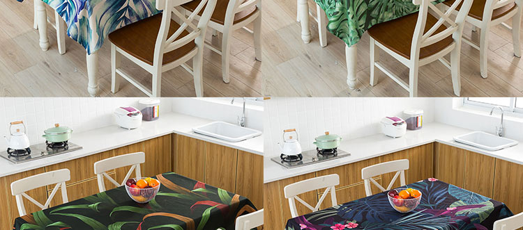 Tropical Leaves Cotton Tablecloth