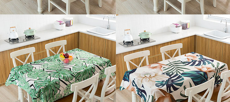 Tropical Leaves Cotton Tablecloth