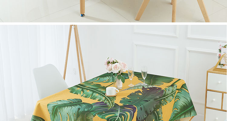 Tropical Leaves Cotton Tablecloth