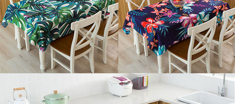 Tropical Leaves Cotton Tablecloth