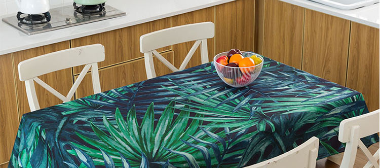 Tropical Leaves Cotton Tablecloth