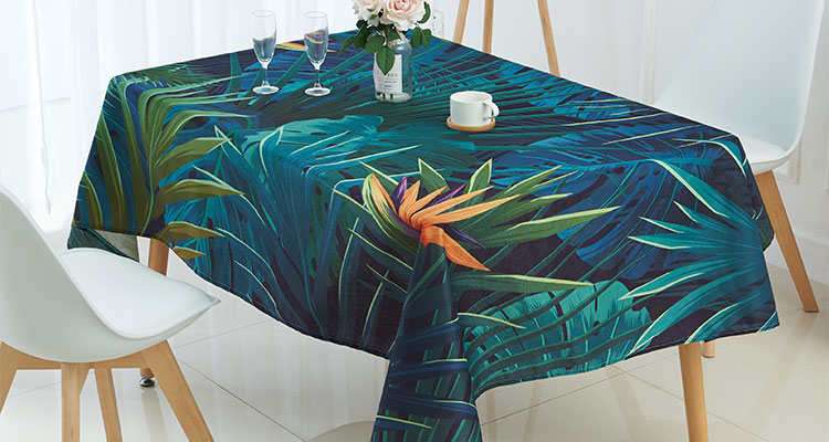 Tropical Leaves Cotton Tablecloth