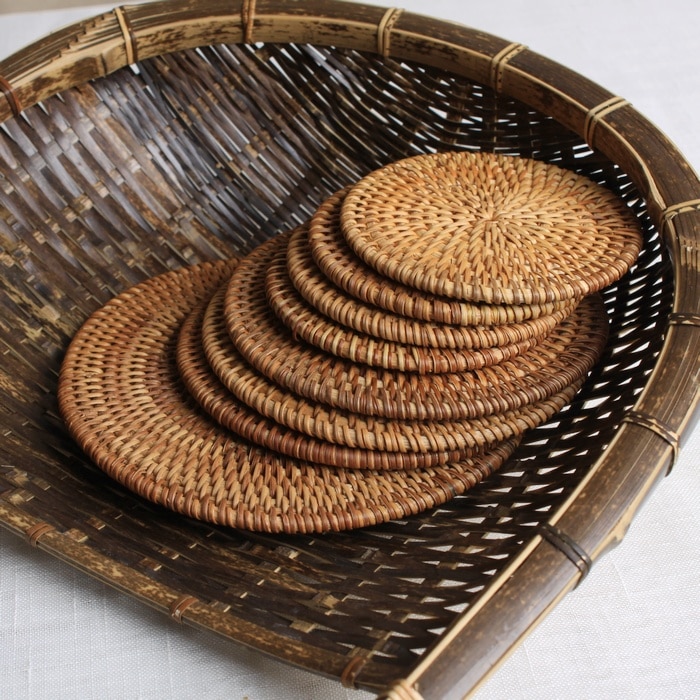 Round Bamboo Pot Mat
